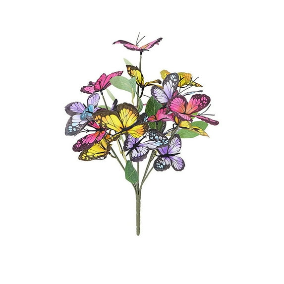 Nkmbld Artificial Flower Bouquet Simulated Butterfly Flower Bundle Wedding Valentines Bouquet Bridal Decor Wedding Centerpieces for Tables, Multicolor