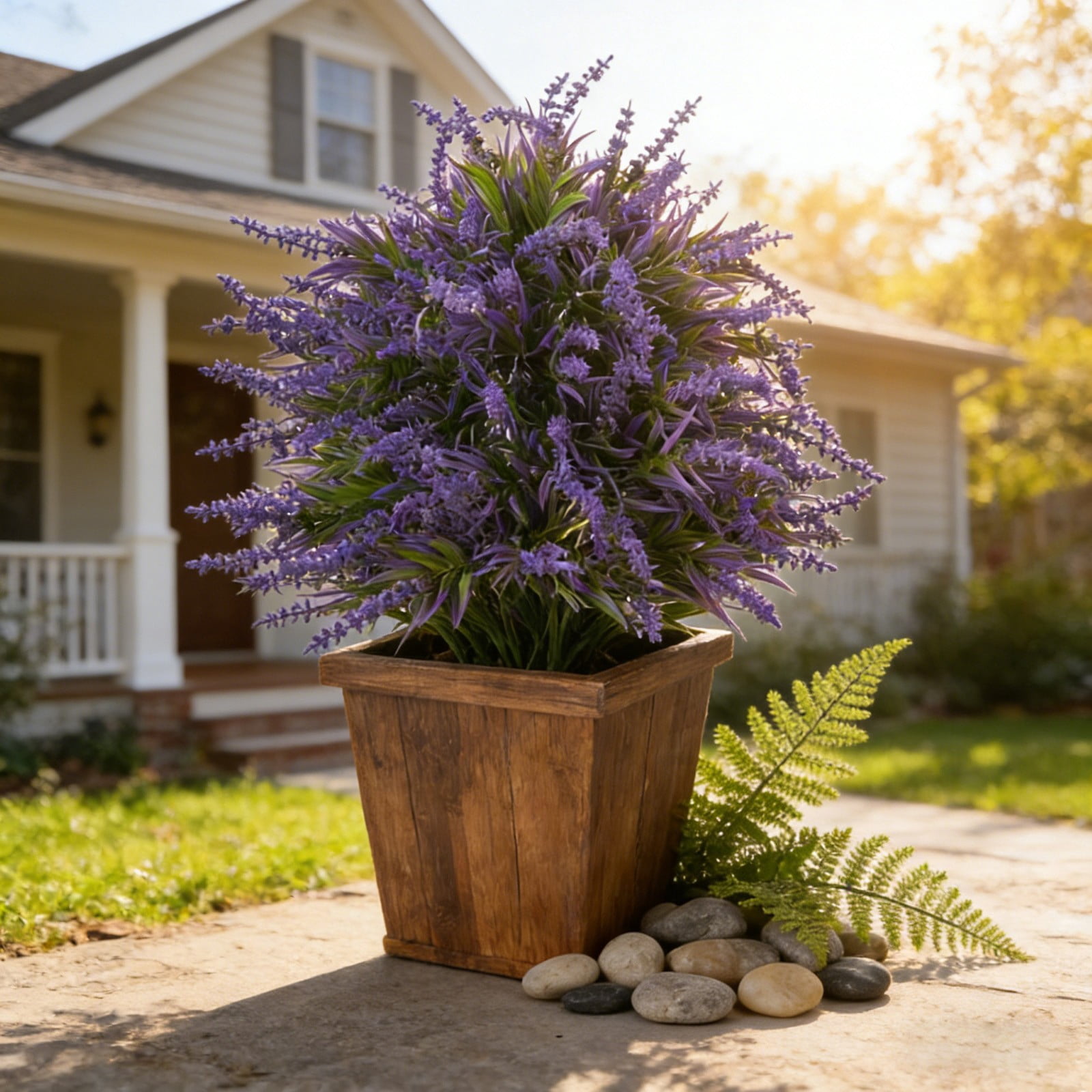 Nkmbld Artificial Flower Outdoor Decoration, Fake Plants with Ground Spike, UV Resistant No Fade Faux Flowers for Garden, Yard, Front Porch, Patio Decor