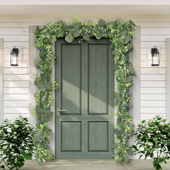 Nkmbld Artificial Hanging Halloween Garland Simulation Green Vines Fireplace Decoration Christmas Thanksgiving Decoration Pendant 10 Fork Pines Needle Vines