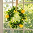 thumbnail image 1 of Nkmbld Artificial Wreath Decor, Artificial Hanging Lemon Wreath for All Year Round Indoor Outdoor Farmhouse Home Porch Wall Window Decor, 1 of 8