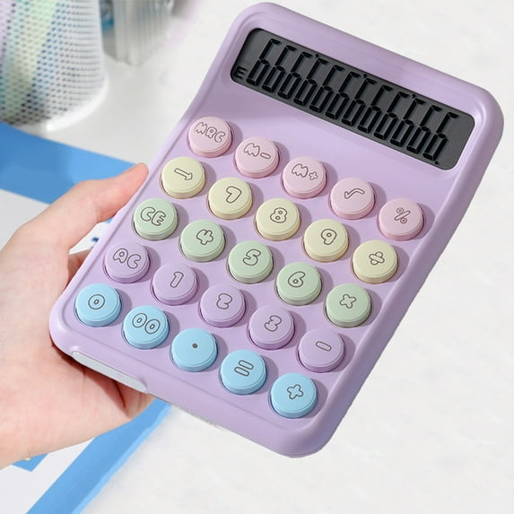 Nkmbld Basic Calculators Color Desk Calculator with Large LCD Display, 12 Digit Office Calculator with Big Buttons for Business, Accounting and Exam Use