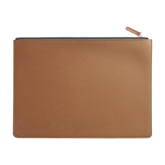 Nkmbld Basics File Folders, Leather Document Bag for Men and Women, Portable Official Briefcase Storage Bag High-End Waterproof File Organizer, Brown