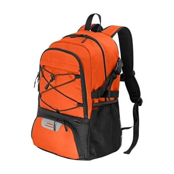 Nkmbld Basketball Backpack with Ball Compartment and Shoe Compartment, Large Basketball Accessories Sports Bag, Water Resistant Gym Backpack, Orange