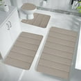 thumbnail image 1 of Nkmbld Bathroom Rugs Foam Bath Mat 4 Set for 4 Pcs Toilet Mats Universal Soft Comfortable Water Absorption Non-Slip, Khaki, 1 of 9