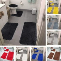Nkmbld Bathroom Rugs Set Solid Color Bath Mats 4 Set Soft Comfortable Toilet Mats for Bathroom Floor, Tub and Shower