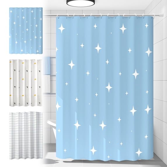 Nkmbld Bathroom Shower Curtain with Hooks, Waterproof Design and Polyester, Quick-Drying, Weighted Hem, Toilet Partition Curtain for Bathroom