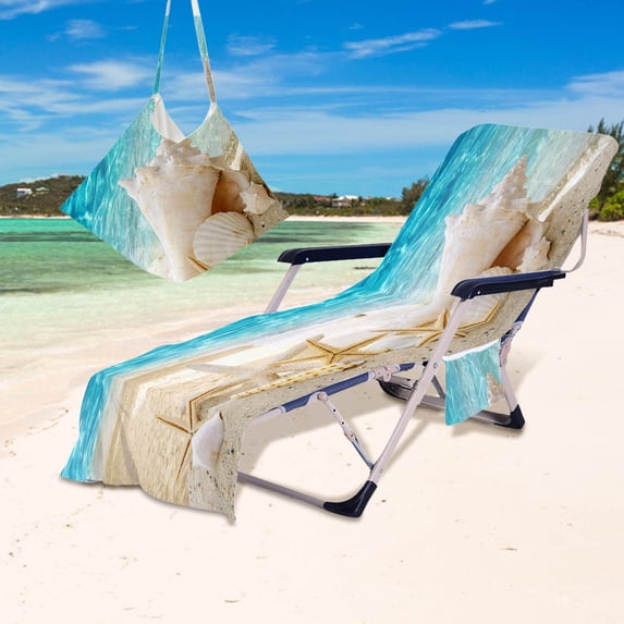 Nkmbld Beach Chair Cover with Side Pockets Thick and Quick Dry Chaise Lounge Chair Towel Cover for Sun Lounger Pool Sunbathing Garden Beach Hotel
