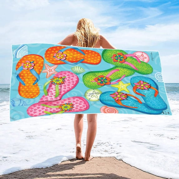 Nkmbld Beach Towel Sand Free Quick Dry Absorbent Bath Towels Soft Double-Sided Velvet Beach Blanket for Pool, Travel, Cruise, Camping Essentials