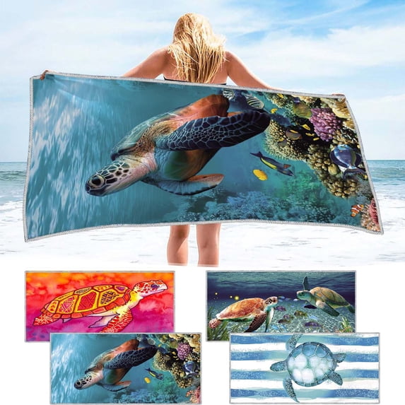 Nkmbld Beach Towels Oversized, Super Absorbent Large Beach Blanket Sand Free Quick Dry Double Sided Velour Pool Towels for Swimming Pool Camping