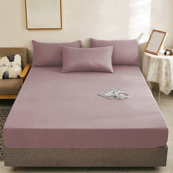 Nkmbld Bed Fitted Sheet, Non Sliped Fixed Mattress Protector Super Soft Deep Pocket Bottom Sheets, Luxury Hotel Quality Bedding for Women, Men