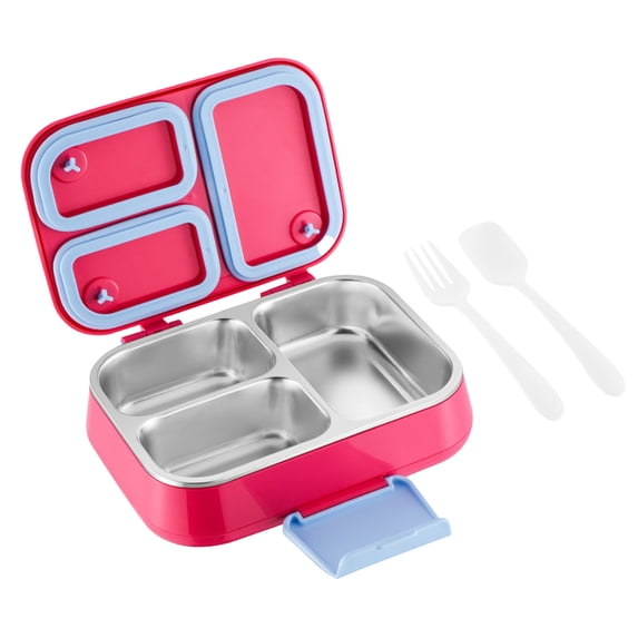 Nkmbld Bento Box Adult, Stainless Steel Lunch Box with Three Compartments, Leak-Proof Lunchbox, All-in-One Food Storage Containers, Microwave Safe