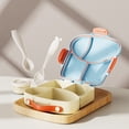 thumbnail image 1 of Nkmbld Bento Box for Women, Outdoor Leakproof Lunchbox with Fork Spoon and Sauces Storage Containers, All-in-One Large Bento Box, Microwave Safe, Blue, 1 of 8