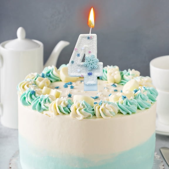 Nkmbld Birthday Number Candles for Cake, Snowflake Number Birthday Candles 0-9 Cake Topper Decoration for Birthday Wedding Anniversary Party Decorations