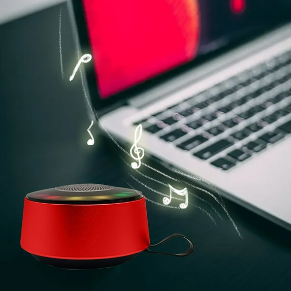 Nkmbld Bluetooth Speakers Wireless Outdoor Cycling Portable Low Frequency LED Color Light Compact Speaker, Graduation Gift, Red