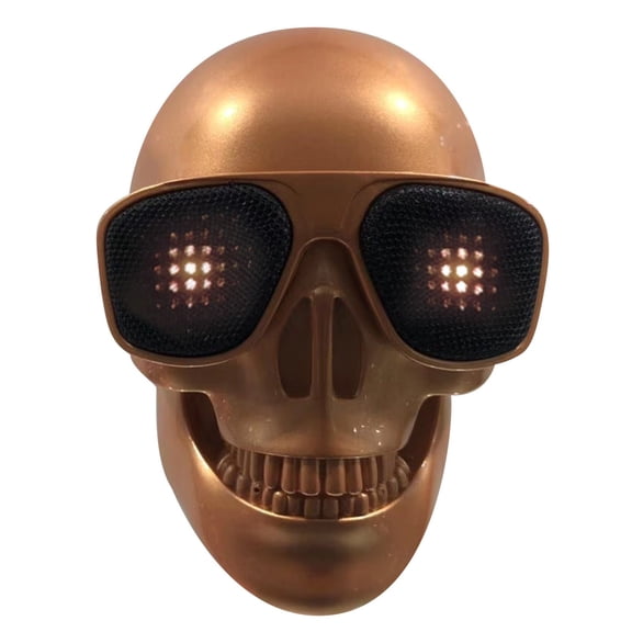 Nkmbld Bluetooth Speakers Wireless Portable Skeleton Skull Bluetooth Wireless Speaker 15W BT4.0 FM Radio, Suitable for Outdoor/Party/Beach/Travel/Gifts, Graduation Gift, Gold