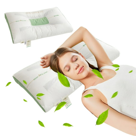 Nkmbld Breathable Buckwheat Pillow Plume Velvet Pillow Core Person Cervical Neck Protection, Standard/Queen, White