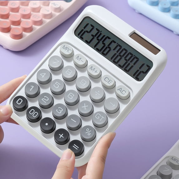 Nkmbld Calculators Desktop Basic Standard Calculators with Large LCD Display, Solar and Battery Dual-Power Gradient Color Office Calculator