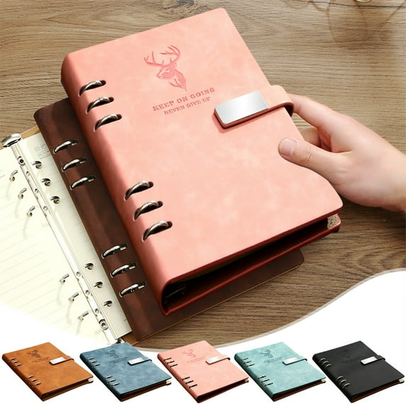Nkmbld Campus Notebook Binder Detachable Notebook Large Capacity Loose-Leaf Book A5 Refillable Notebook for Work, Travel and Notes, Pink