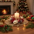 thumbnail image 1 of Nkmbld Candle Ring Garland Pumpkins Berry Wreath Candle Ring Hanging Garland Suitable for Kitchen Cabinet, Wedding, Christmas Holiday Table Decoration, 1 of 8