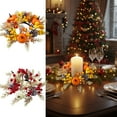 thumbnail image 1 of Nkmbld Candle Ring Garland Pumpkins Berry Wreath Candle Ring Hanging Garland Suitable for Kitchen Cabinet, Wedding, Christmas Holiday Table Decoration, 1 of 8