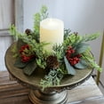 thumbnail image 1 of Nkmbld Candle Ring Valentine's Day Candle Holder Wreath with Pine Cones Artificial Berry Candle Rings Wreaths for Wedding, Holiday Table Centerpiece, 1 of 8