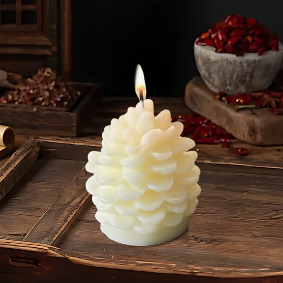 Nkmbld Candles for Home Scented, Christmas Pines Cones Shape Aromatherapy Candle Soybeans Wax Lighting Candle for Shabbat, Weddings, Birthday Home Decorative