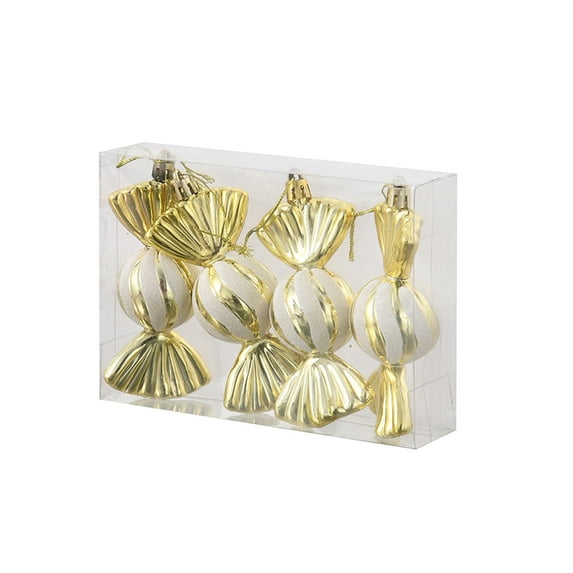 Nkmbld Candy Christmas Tree Ornaments Pastel Color Dessert Pendant Decoration Hanging Crafts for Tree Walls Windows Doors Home Party Garden, Yellow