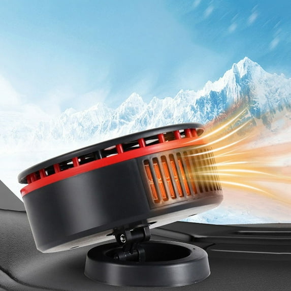 Nkmbld Car Defroster Windshield Heater, Car Heater with 360 Degree Adjustable 12V Heater for Defrosting and Defogging, Red