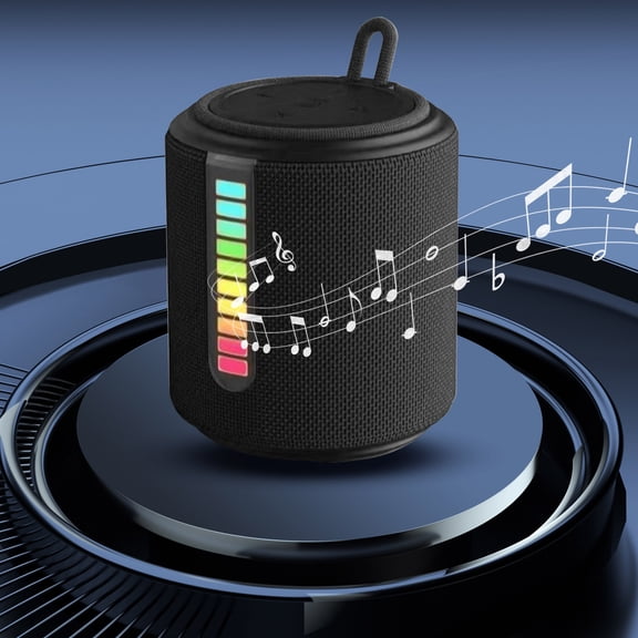 Nkmbld Car Subwoofer Bluetooth Audio Plug-in Mini Stereo Outdoor Bluetooth Speaker Stylish External Light Long Battery Life Device Interconnection, Birthday Gifts, Black