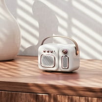 Nkmbld Car Subwoofer Creative Retro Wireless Bluetooth Speaker Mini Portable Mobile Phone Nostalgic Subwoofer Outdoor Portable Small Audio, Birthday Gifts, White