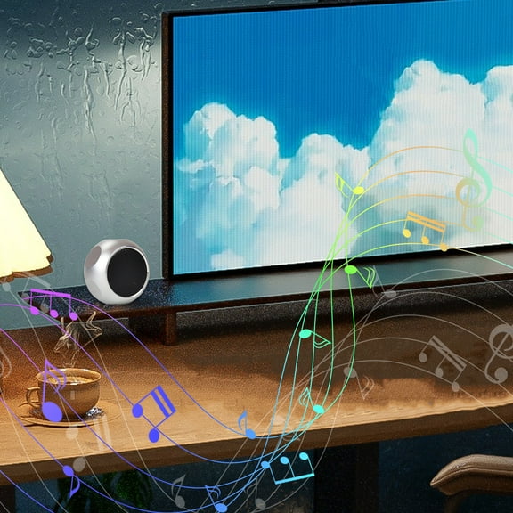 Nkmbld Car Subwoofer Wireless Bluetooth Speaker Mini Outdoor Portable Metal Voice Bluetooth Plug in Small Speaker, Birthday Gifts, Silver