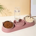 thumbnail image 1 of Nkmbld Cat Bowls, 2 in1 Pets Food and Water Bowl Set with Automatic Waterer Bottle, Large Capacity Feeder Bowls with Non-Slip Quiet Bottom, Easy to Clean, 1 of 7