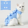 thumbnail image 1 of Nkmbld Cat Clothes Cats Recovery Shirt Adjustable Back Strap Closure Protective Lick Wound Cover After Spay Neuter Soft Breathable Pet Recovery Wear, 1 of 8