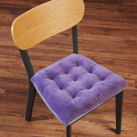 Nkmbld Chair Cushions Seat Cushion, Solid Color Thickened Velvet Seat Cushion with Strap, High Density Foam Comfortable Chair Pad