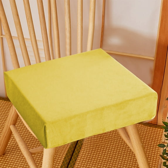 Nkmbld Chair Cushions Seat Cushion, Thickened Velvet Chair Cushion Sofa Floating Window Tatami Pads Car Seat Cushion, Machine Washable, Yellow