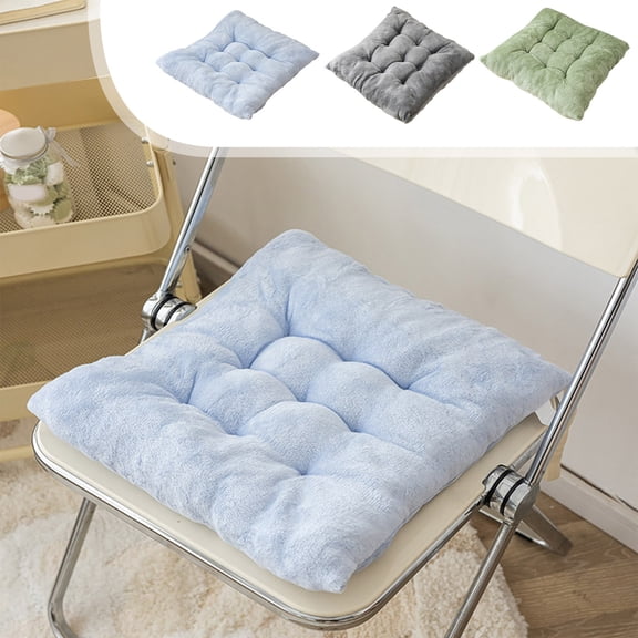 Nkmbld Chair Cushions for Office, Soft Fleece Seat Cushion for Home Dining Chair, Thickened and Warm Office Chair Mat, Machine Washable, Blue