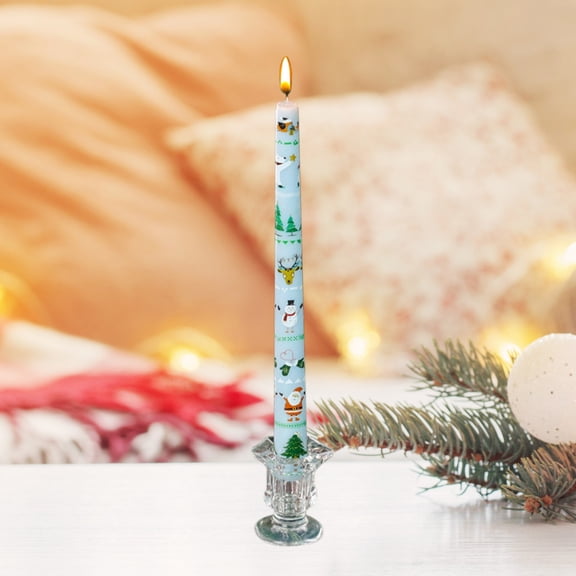 Nkmbld Christmas Banquet Candle Ornaments, Long Pole Taper Candles for Dinner Birthday Party Wedding Table Centerpieces, Unscented and Smokeless, Blue