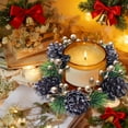 thumbnail image 1 of Nkmbld Christmas Candle Rings Wreath Kitchen Cabinet Mini Wreath Artificial Pines Cones Red Berry Candle Ring Holder for Chandelier Home Table Centerpiece, 1 of 8