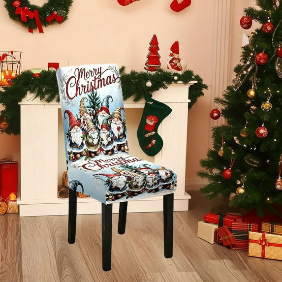 Nkmbld Christmas Chair Covers for Dining Chairs, Dining Table Chair Protector Elastic Chair Slipcovers Washable Suitable for Restaurant Hotel Party Wedding