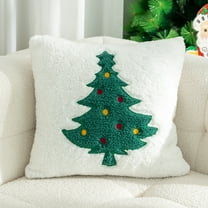 Nkmbld Christmas Decor Christmas Pillow Cushion Velvet Embroidery Pillow Cover for Winter Holiday Farmhouse Home Sofa Couch Decoration, Green