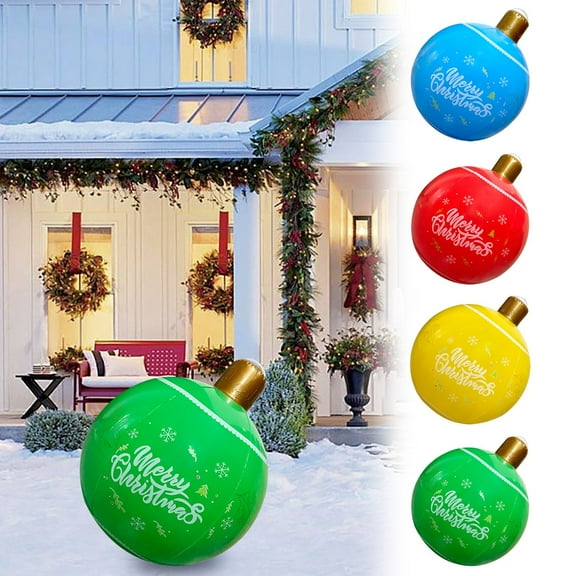 Nkmbld Christmas Decorations Outdoor, Inflatable Christmas Balls Outdoor Courtyard Decoration Pendant for Xmas Porch Lawn Yard Holiday