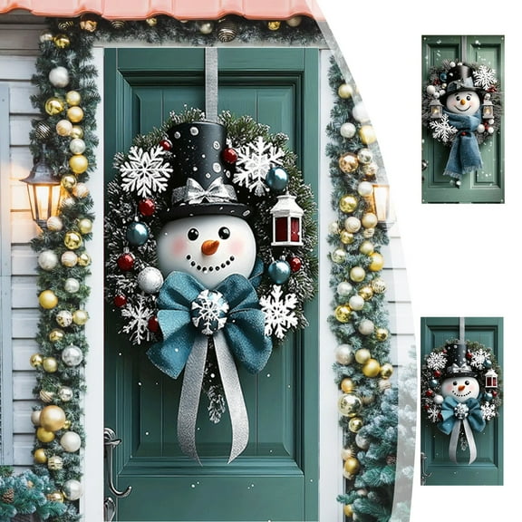 Nkmbld Christmas Door Cover Banner Christmas Door Curtain, Xmas Door Covers Banners Photography Background for Front Door Porch Indoor Outdoor Decoration