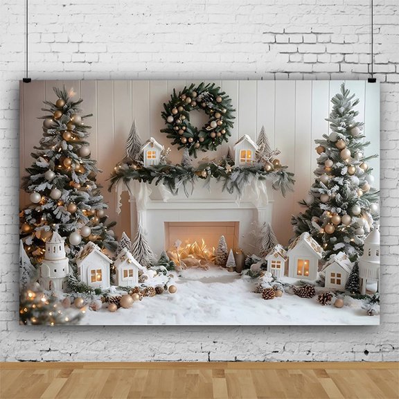 Nkmbld Christmas Door Decorations Christmas Door Frame Background Cloth Hanging Cloth Photography Props Party Decoration Cloth 59x70.8in