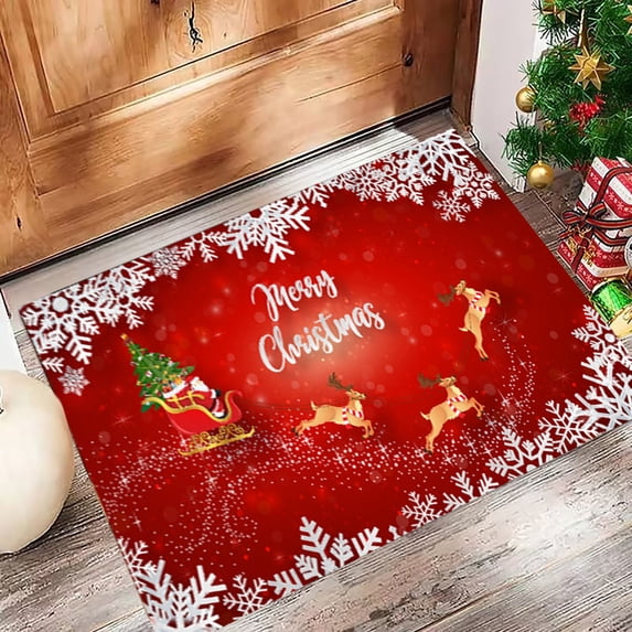 Nkmbld Christmas Door Mat Indoor Entrance, Christmas Decoration Welcome Floor Mat Living Room Bathroom Non Slip Floor Mats Shoe Cabinet Carpet