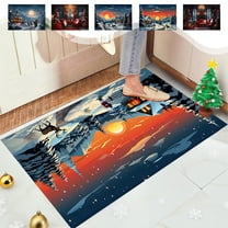 Nkmbld Christmas Door Mat Outdoor, Christmas Carpet Entrance Door Mat Household Absorbent Nonslip Bath Mat Dirt Proof Welcome Floor Mats