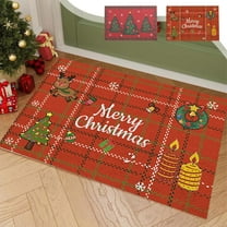 Nkmbld Christmas Doormat, Xmas Front Door Welcome Mats Non-Slip Rubber Backing Floor Mat Washable Seasonal Welcome Rugs for Holiday Indoor Outdoor