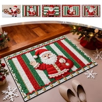 Nkmbld Christmas Doormat, Xmas Front Door Welcome Mats, Non-Slip Santa Claus Floor Mat, Washable Carpet for Bathroom, Kitchen, Entryway