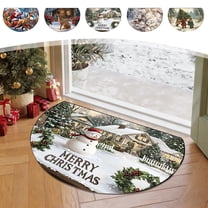 Nkmbld Christmas Front Door Mat, Christmas Carpet Entrance Door Semicircle Floor Mat Household Absorbent Nonslip Floor Mats Dirt Proof Bath Mat
