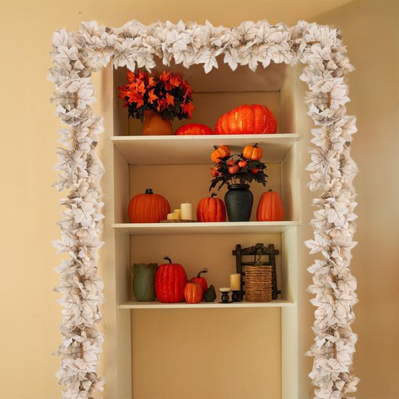 Nkmbld Christmas Garland Norfolk Pine Garland, Simulated Maple Leaf Vines Leaves Halloween Thanksgiving Festival Decoration Room Living Room Scene Layout Simulated Vines