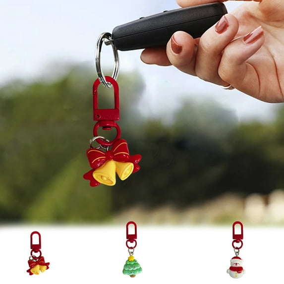 Nkmbld Christmas Keychain Accessories Cute Car Interiors Decors Keychain Handbag Backpack Purse Pendant, Xmas Gifts for Lovers